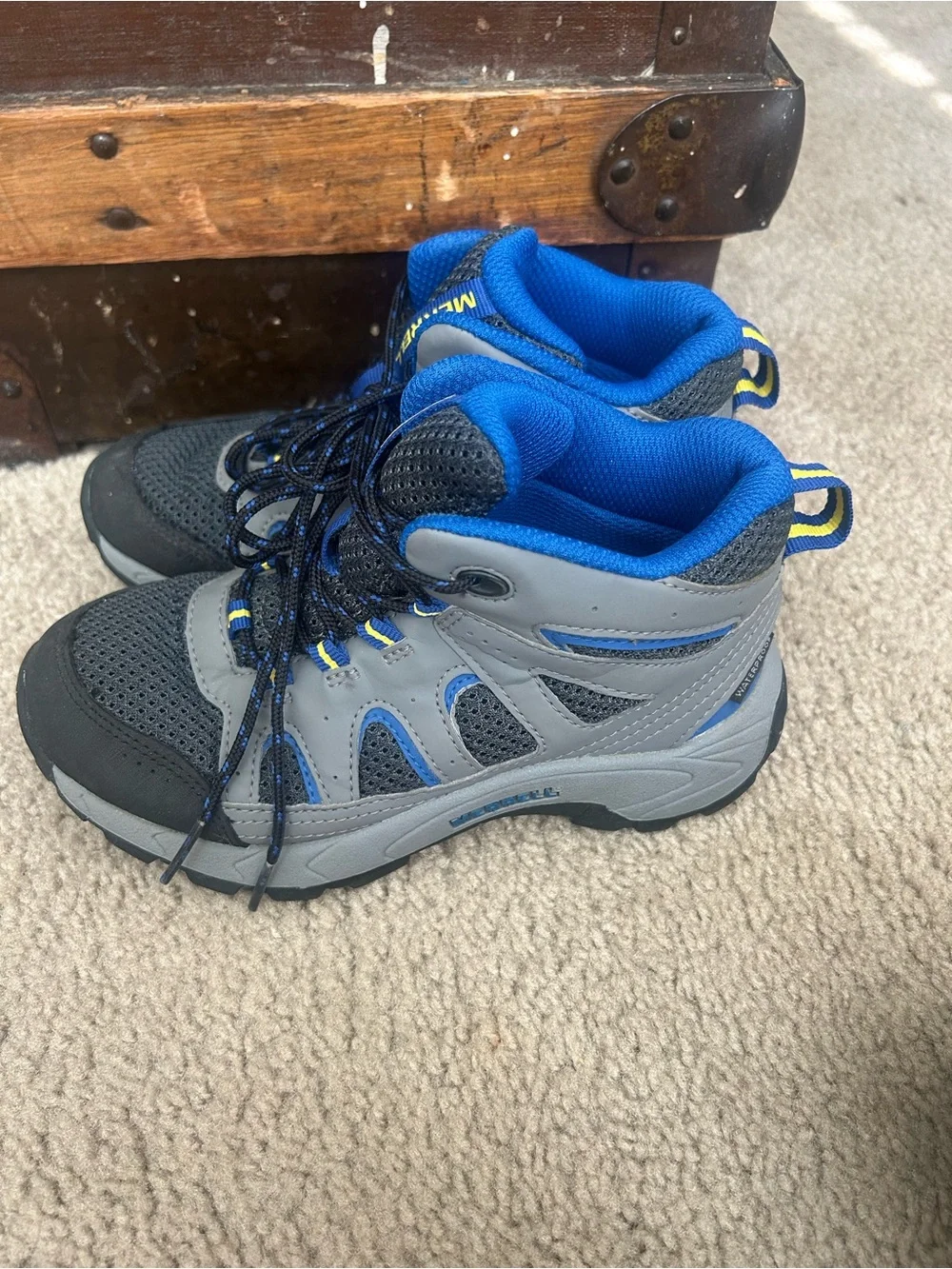 Merrell Kids Gray and Blue Trail Boots
